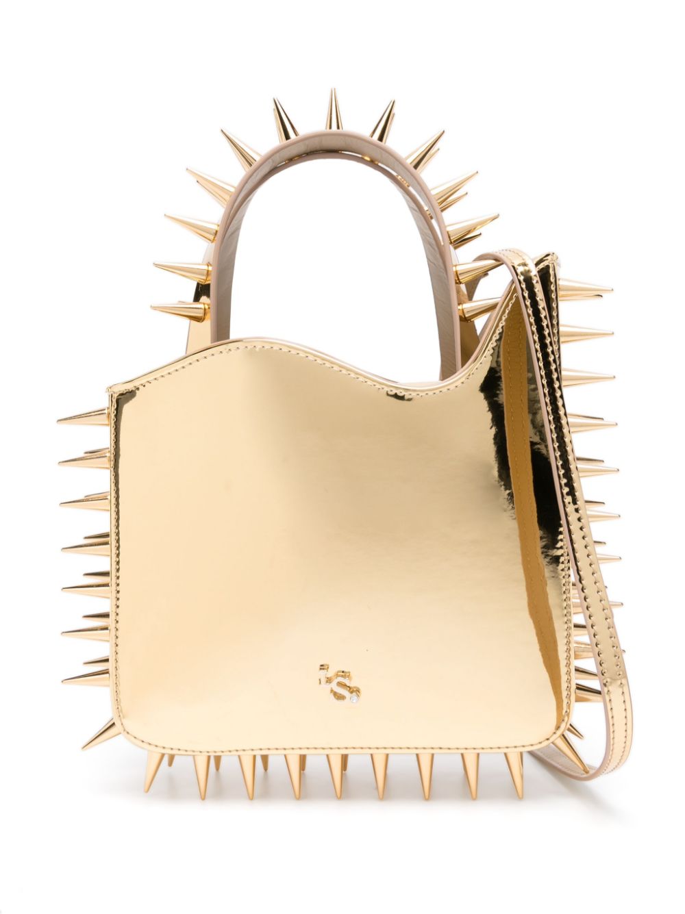 Le Silla Jagger spike-stud patent-leather tote bag - Gold