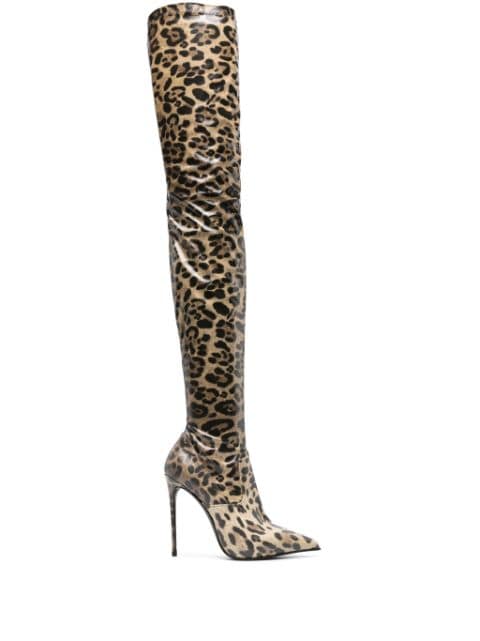 Le Silla Eva 110mm leopard-print boots