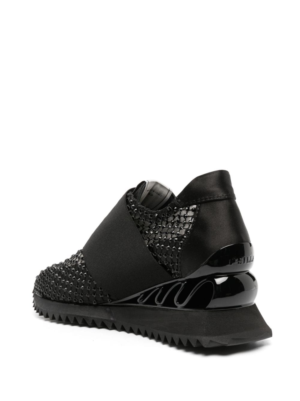 Shop Le Silla Gilda Rhinestone-embellished Sneakers In Black