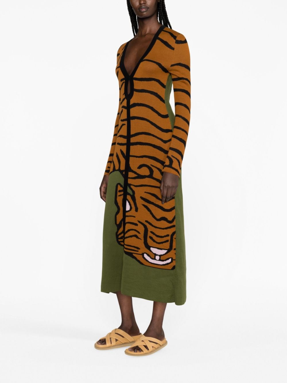 Johanna Ortiz Taming The Tiger knitted cotton dress - Bruin