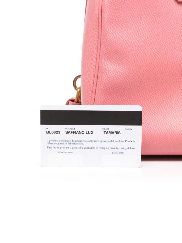 Prada Small Saffiano Lux Promenade Shoulder Bag - Pink Handle Bags