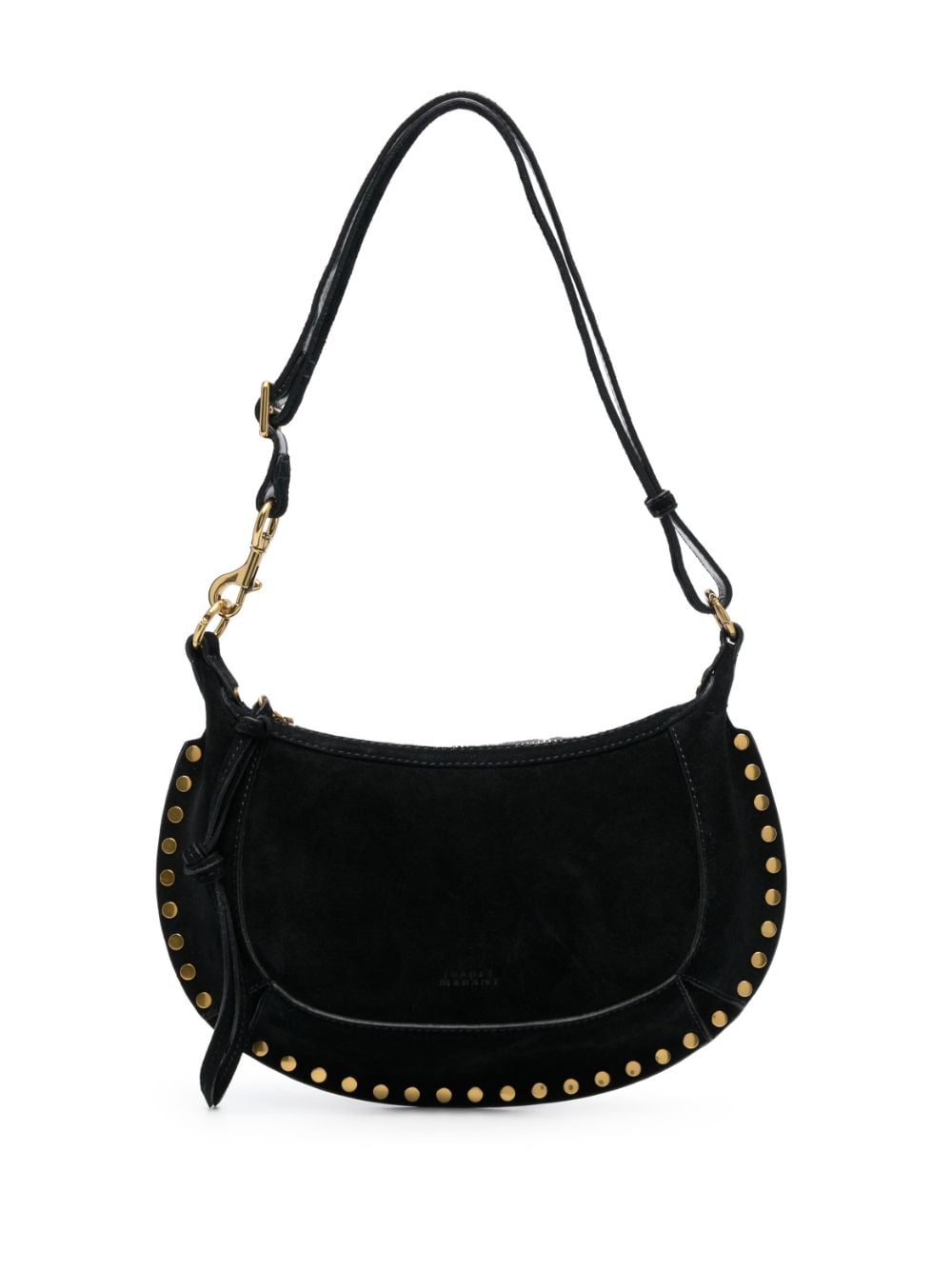 Isabel Marant Black Leather Oskan Moon Shoulder Bag
