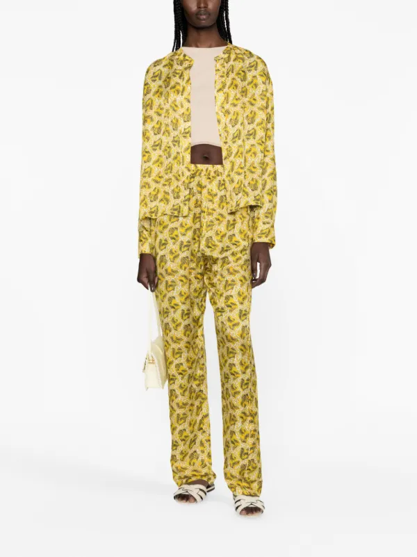 ISABEL MARANT Piera graphic-print Trousers | Yellow | FARFETCH