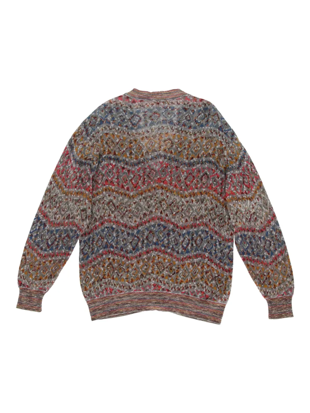 Missoni Pre-Owned 1980s abstract-knit cardigan - Blauw