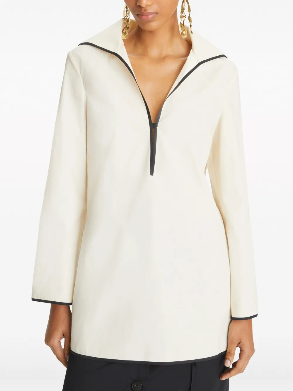Affordable Tory Burch contrast-stitch poplin tunic Women