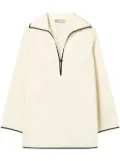 Tory Burch contrast-stitch poplin tunic - Neutrals