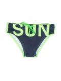 Sundek logo-print drawstring swim trunks - Blue