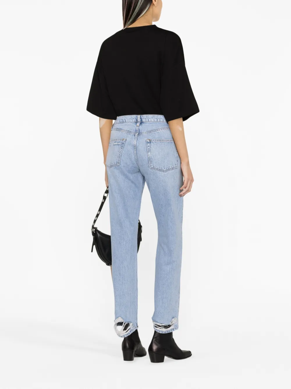 Caroline Slouch Straight Leg Jeans with Cuff Hem main image 1