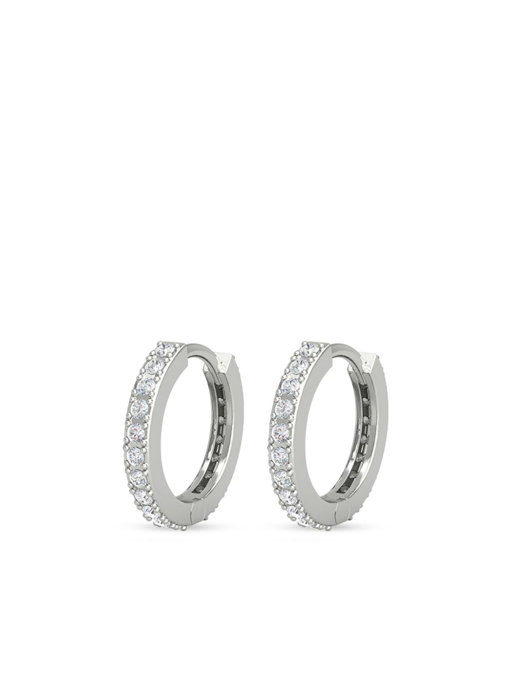 14kt white gold diamond huggie earrings