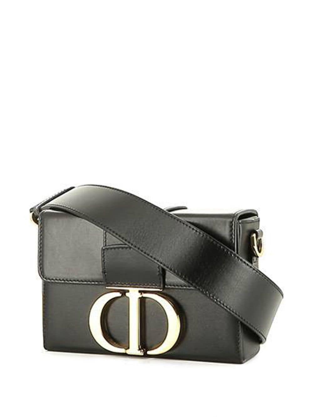 Pre-owned Dior 2021  30 Montaigne Shoulder Bag In Black