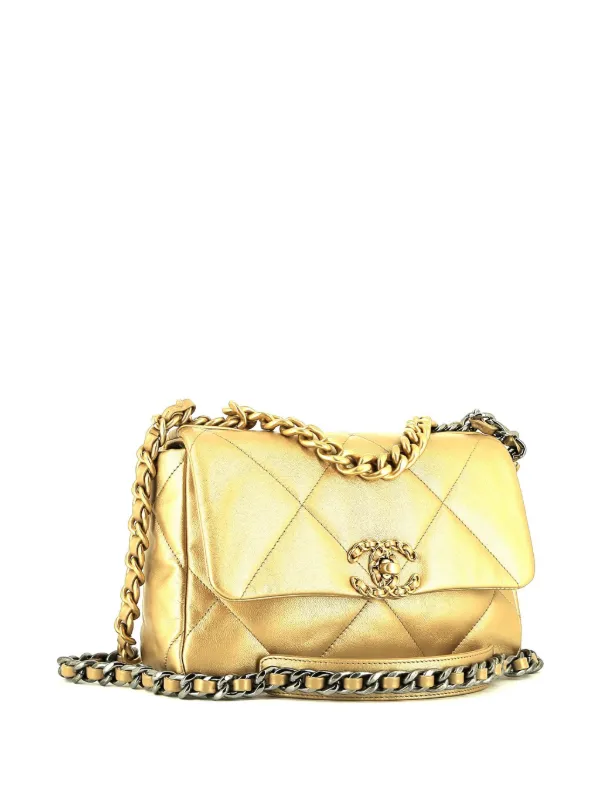CHANEL Pre-Owned 2021 Classic Flap 19 Padded Shoulder Bag Gold FARFETCH  MY