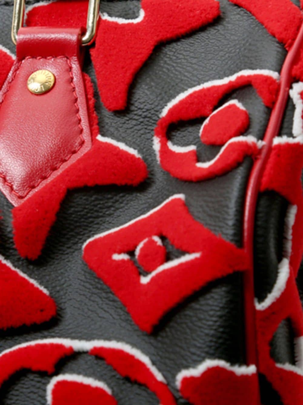 Louis Vuitton Speedy Editions Limitées Handbag Urs Fischer in Red