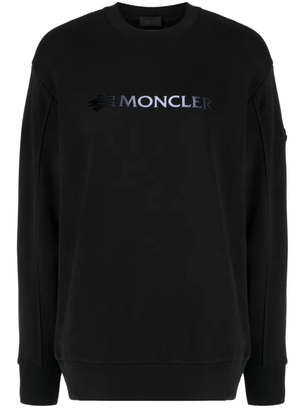 Moncler debossed logo Cotton Sweatshirt Black FARFETCH AZ