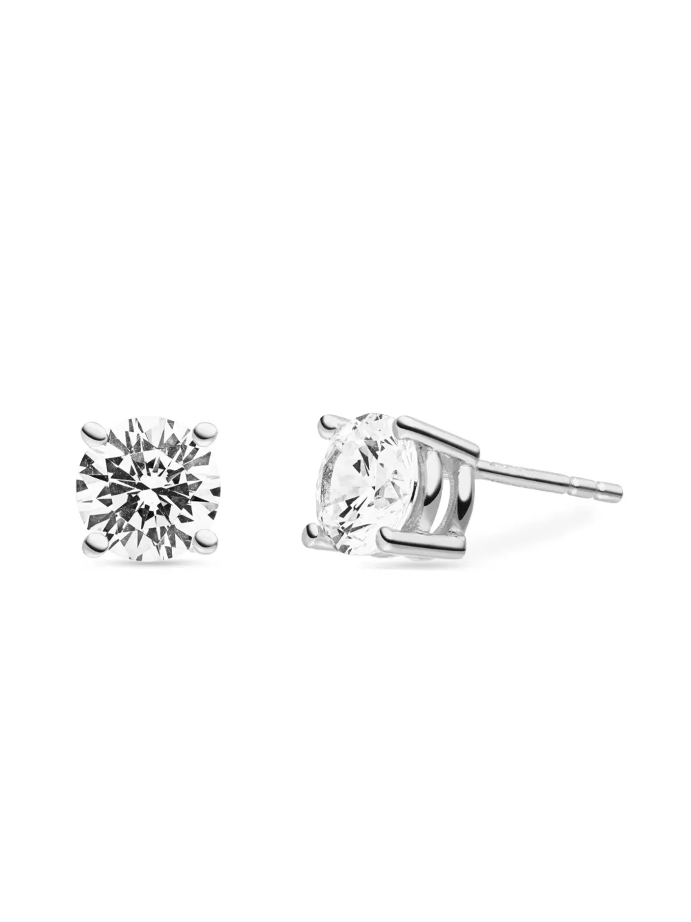  Veynou 14kt White Gold Ella Diamond Stud Earrings - Silver 