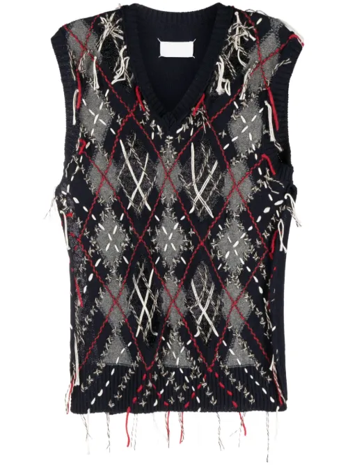 Débardeur en maille intarsia - Maison Margiela - Modalova