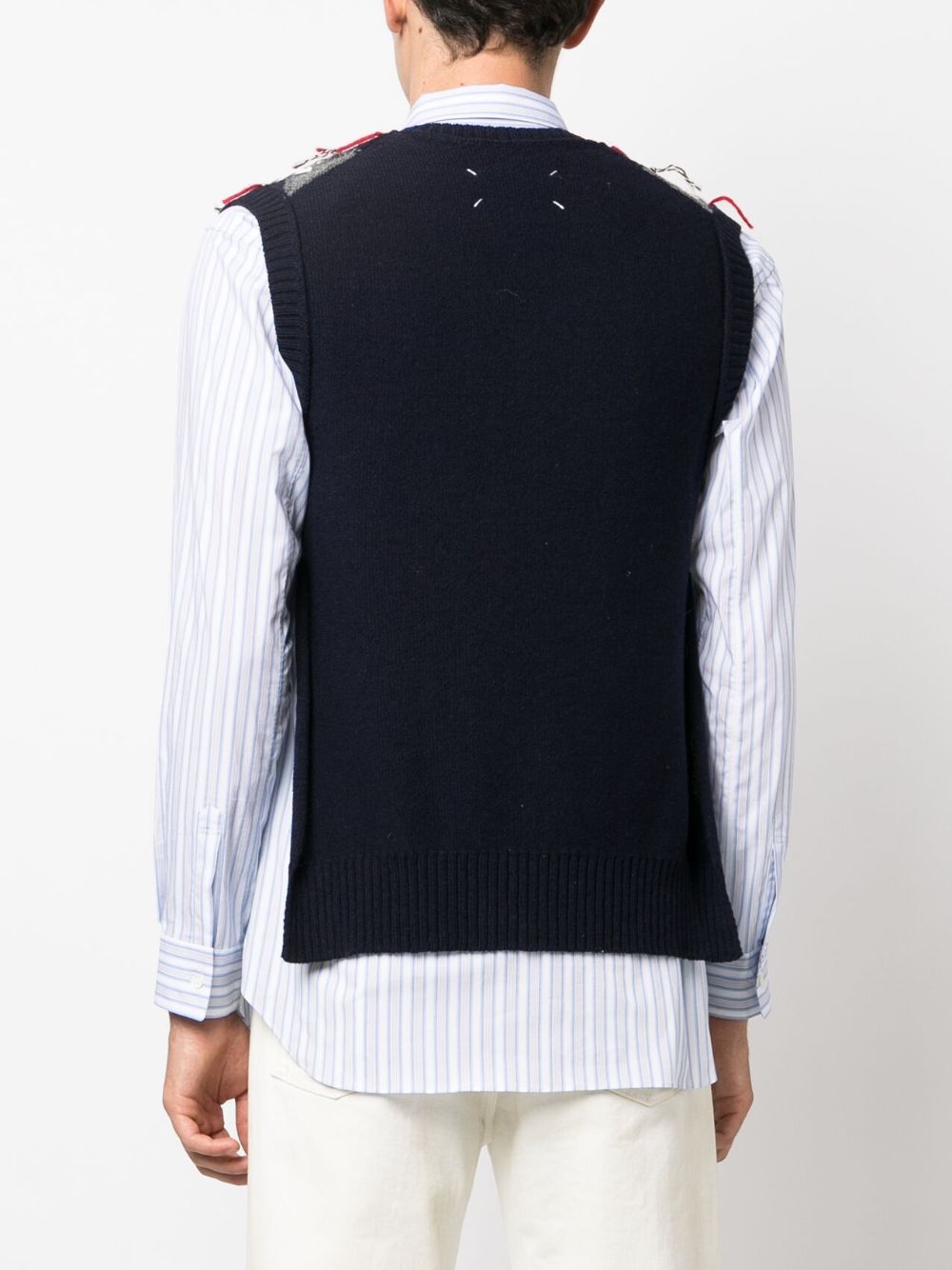 Maison Margiela cut-out intarsia-knit vest Men