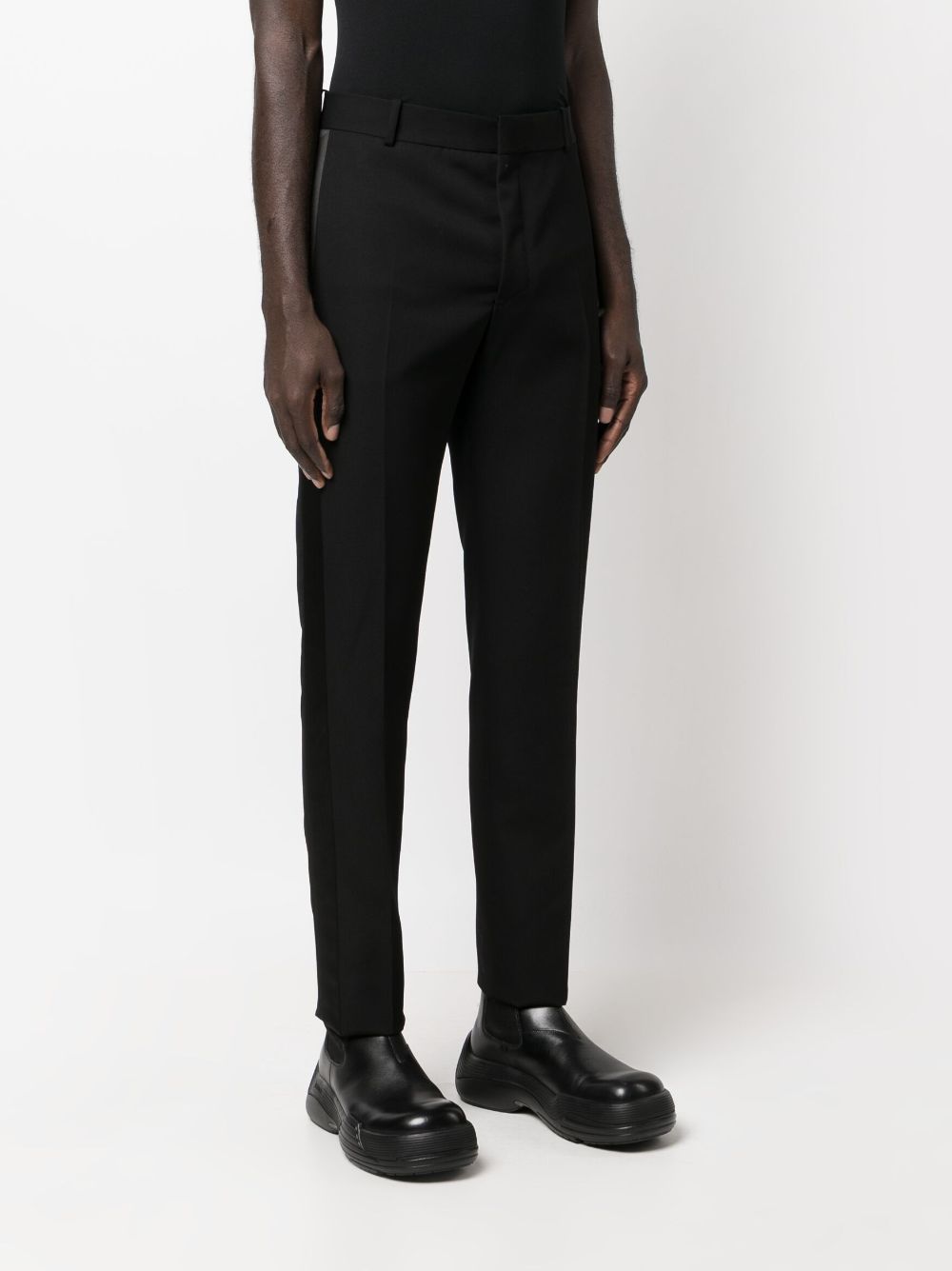 Alexander McQueen satin-trimmed tailored trousers Men