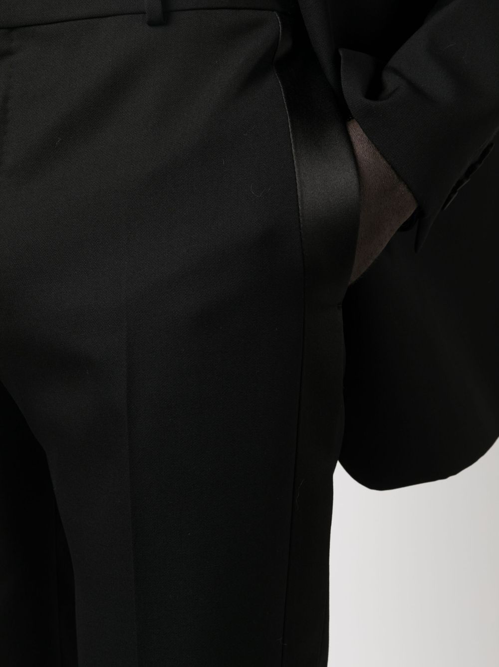 Alexander McQueen satin-trimmed tailored trousers Men