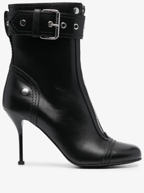 Alexander McQueen buckle-detail 90mm leather boots