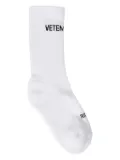 VETEMENTS intarsi knit-logo socks - White