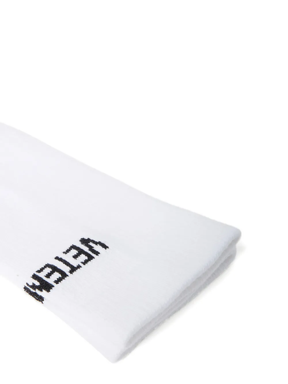 Vetements Intarsi Knit-logo Socks In White