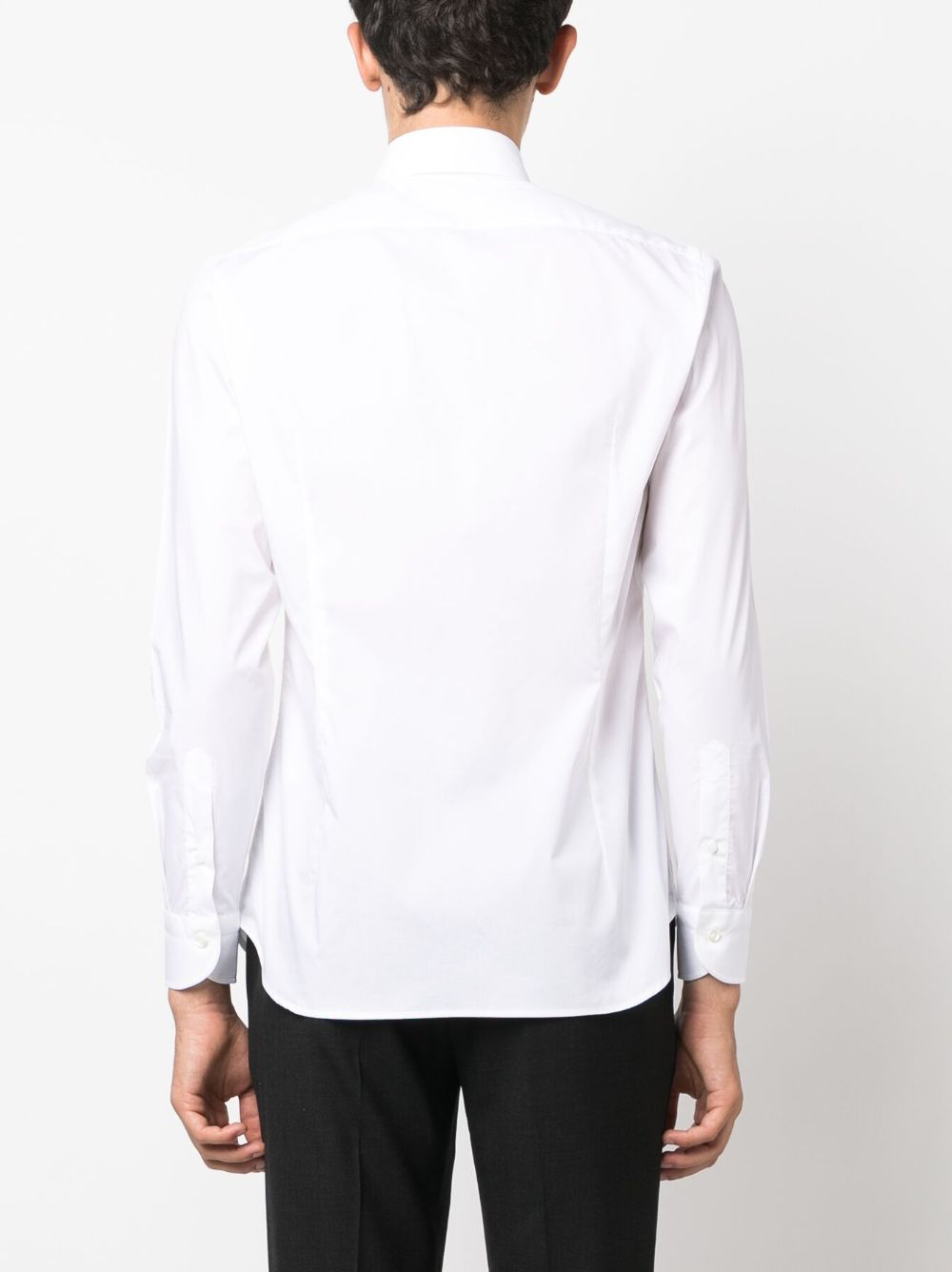 Shop D4.0 Long-sleeve Cotton Shirt In Weiss