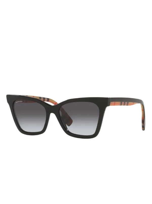 NEW Burberry Oversized Check Geometric Frame Sunglasses Black/White Burberry BE4454 3001/87 Sunglasses - US main image 4
