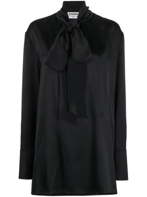 Jil Sander pussy bow silk-satin blouse