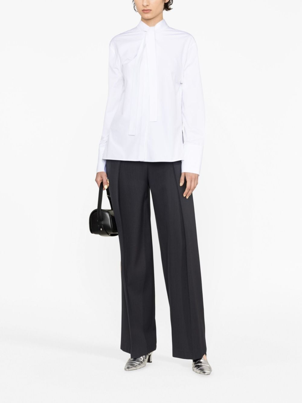 Jil Sander bow-detailing cotton shirt - Wit