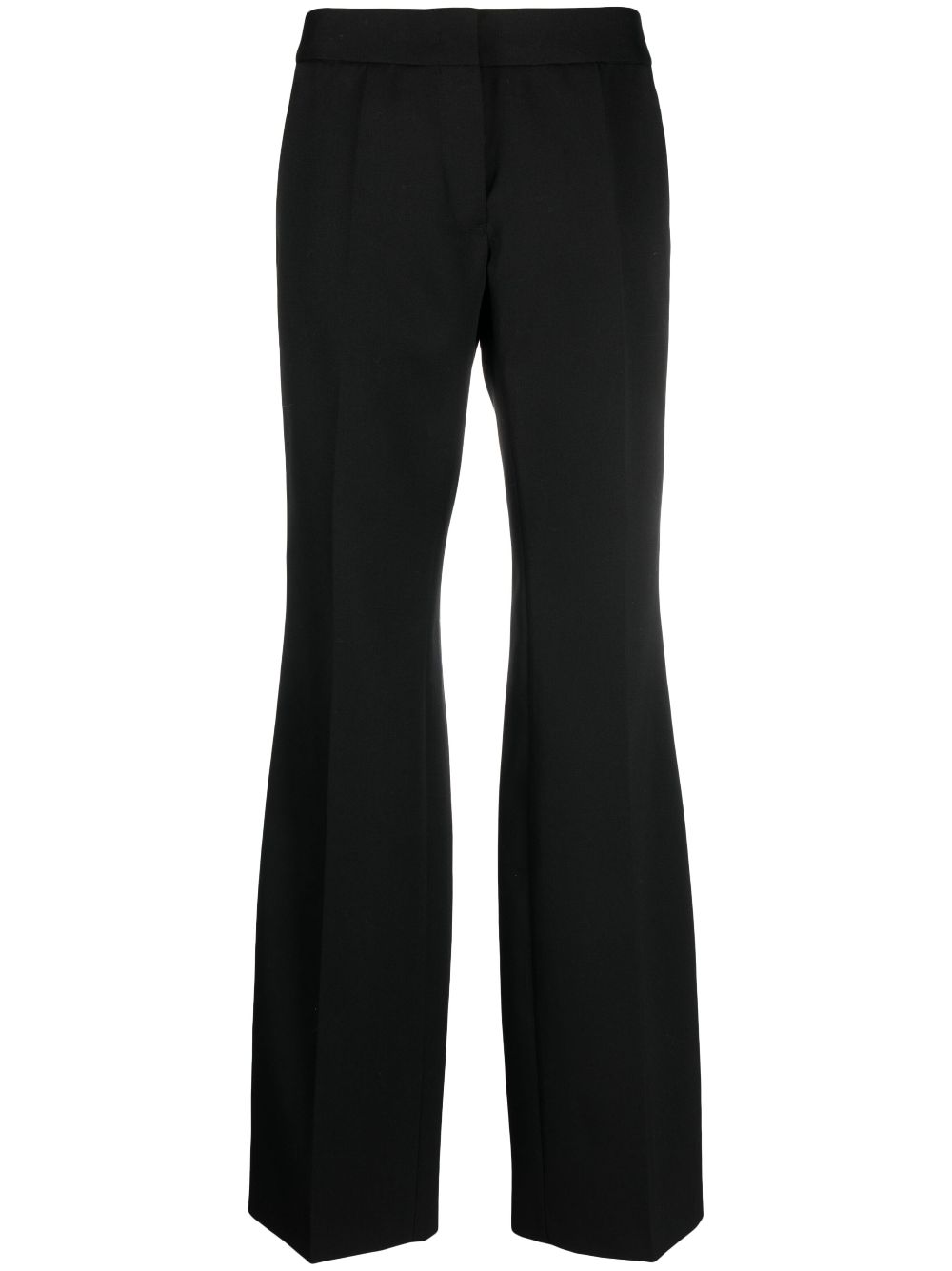 wool-cotton wide-leg trousers