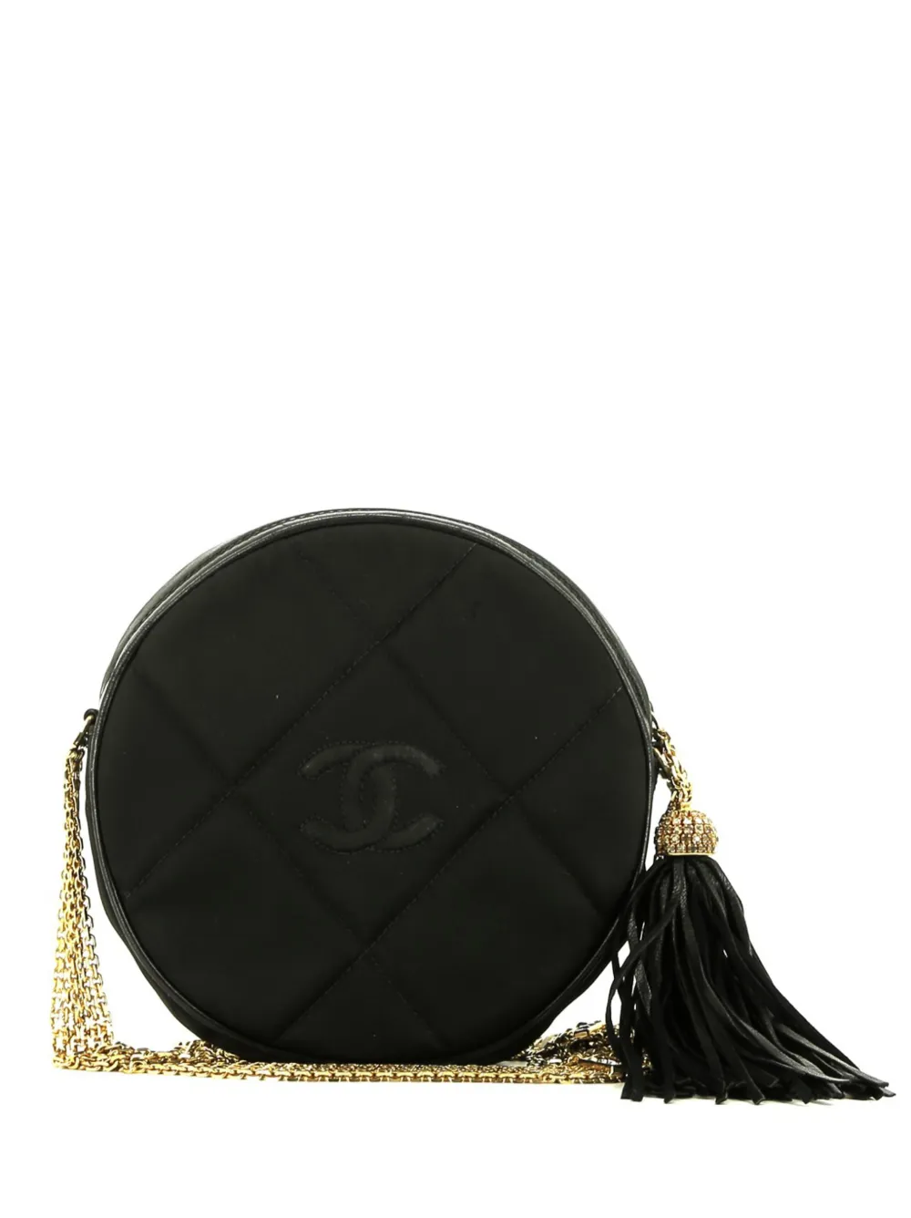 Pre-owned Chanel Cc-stitch Quilted Crossbody Bag In Black