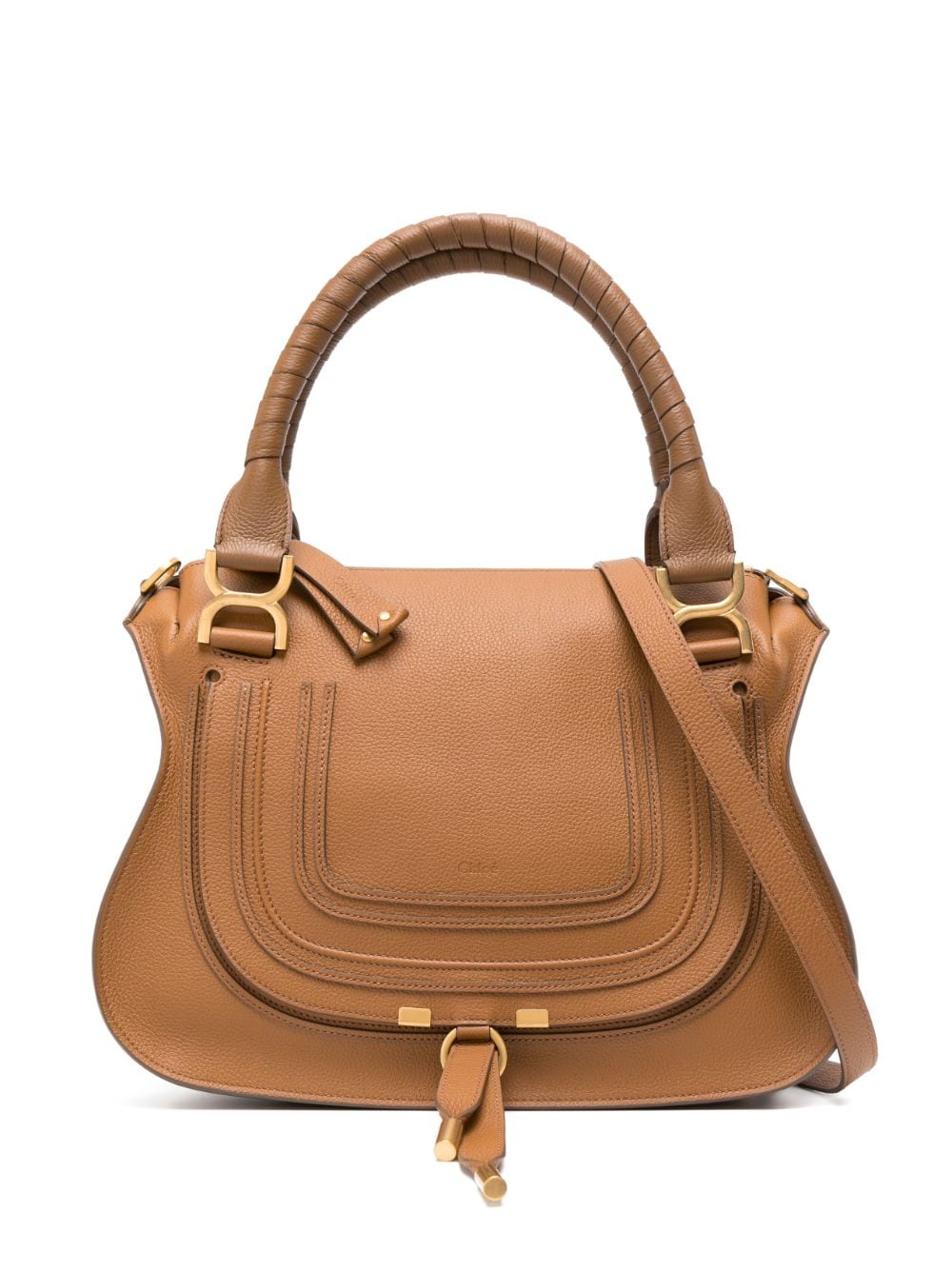 Chloé Marcie Leather Handbag In Brown