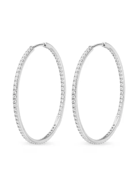 VEYNOU 14kt white gold Cleo Big diamond hoop earrings