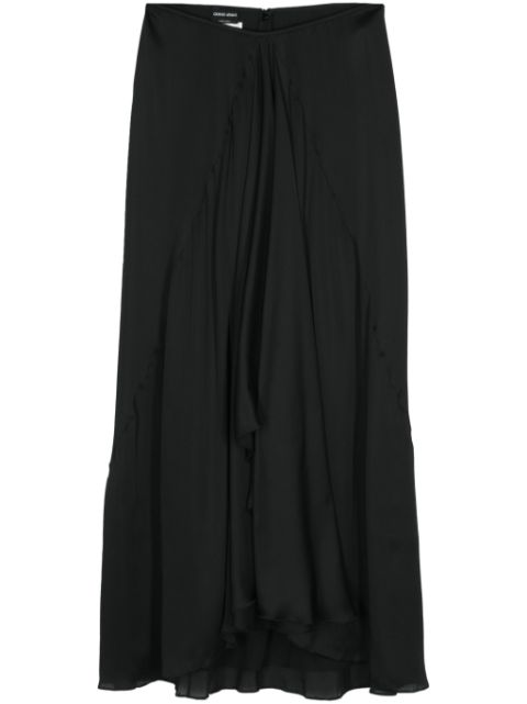 Giorgio Armani 2000s draped-panel silk maxi skirt Women