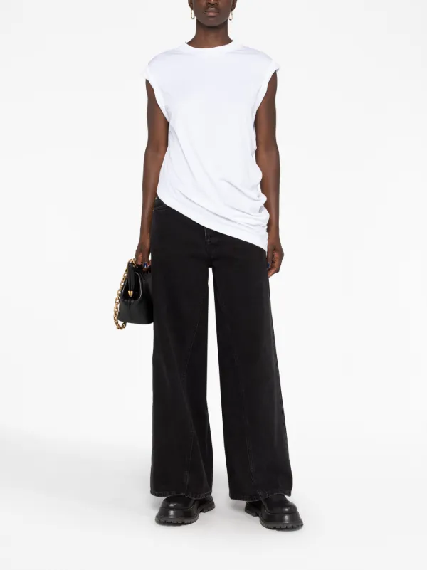 Alexander McQueen Asymmetric Cotton T-shirt | White | FARFETCH