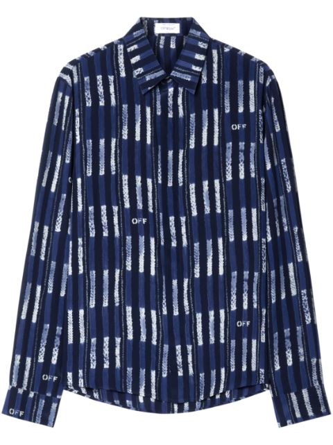 Off-White Shibori logo-print silk shirt Men