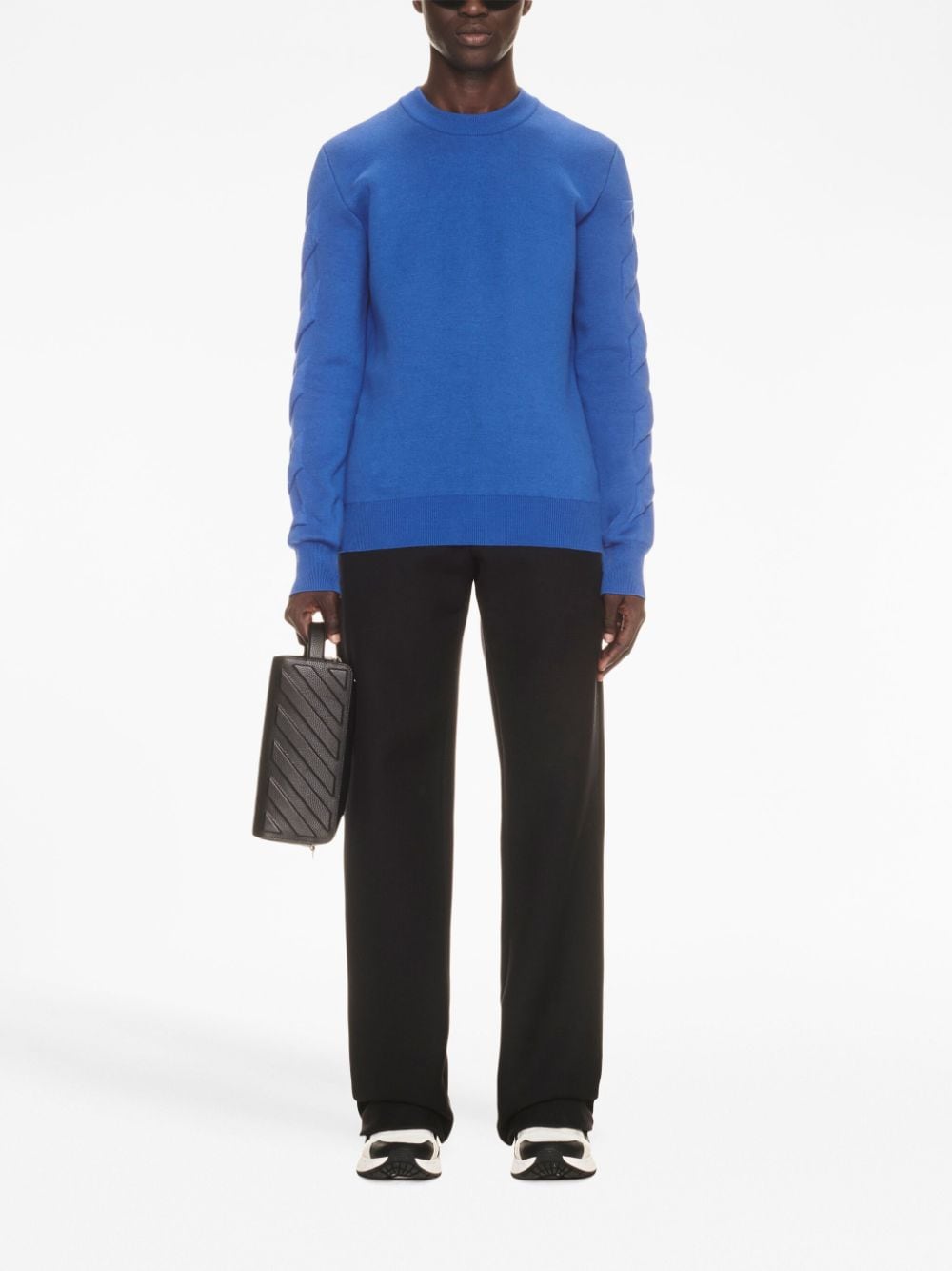 Shop Off-white 3d Diag-stripe Knitted Jumper In Blue