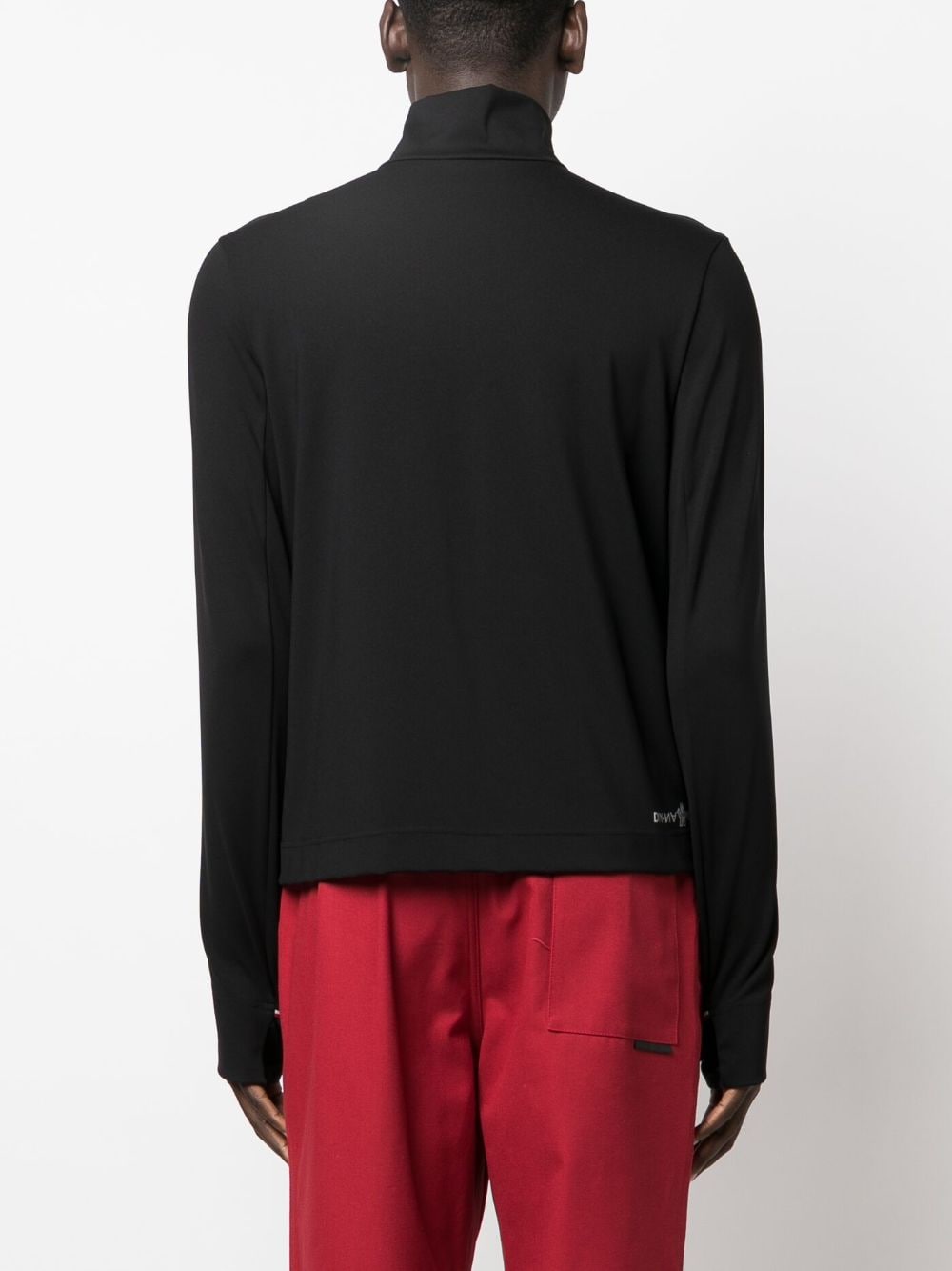 Shop Moncler Zip-up High-neck Cardigan In Black