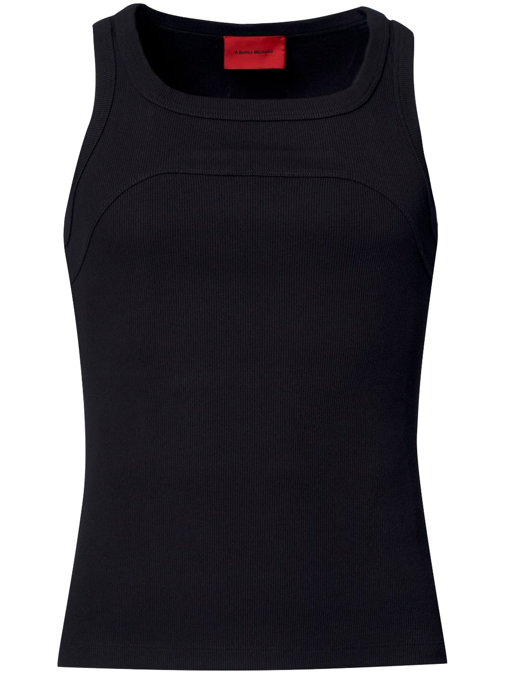 A BETTER MISTAKE Exposed ribbed tank top - Black