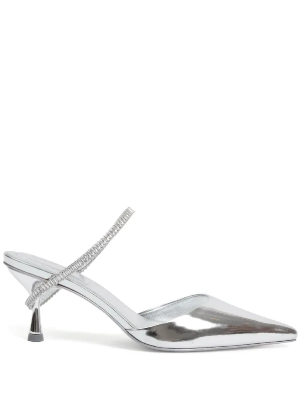 Simkhai Kaian Crystal-embellished Mules in Silver