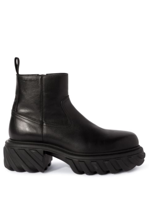 Off-White Exploration Motor leather ankle boots