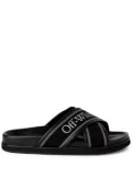 Off-White Cloud logo-strap crossover slides - Black