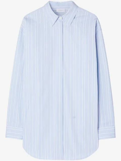Off-White camisa de popelina con estampado de rayas diplomáticas