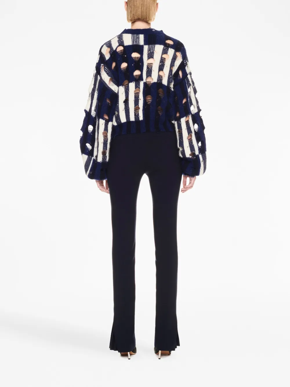 Off-white Multicolored Shibori Knit Sweater In Blue