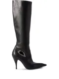 Off-White Crescent knee-high leather boots - Black