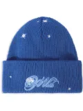 Off-White embroidered wool beanie - Blue