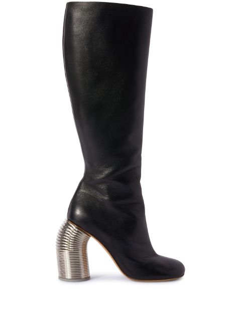 Off-White Silver Spring knee-high leather boots Women