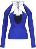 The Attico Zane cut-out top - Blue