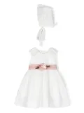 AMAYA sleeveless belted dress - White