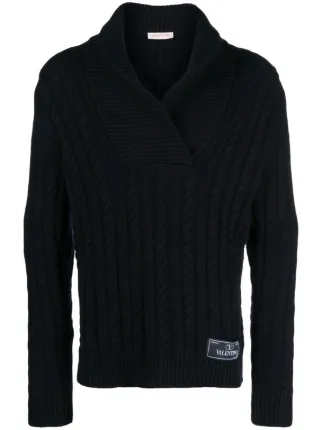 Valentino Garavani ケーブルニット セーター | ブルー | FARFETCH JP